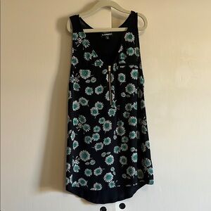 Express Black Floral Tank Top